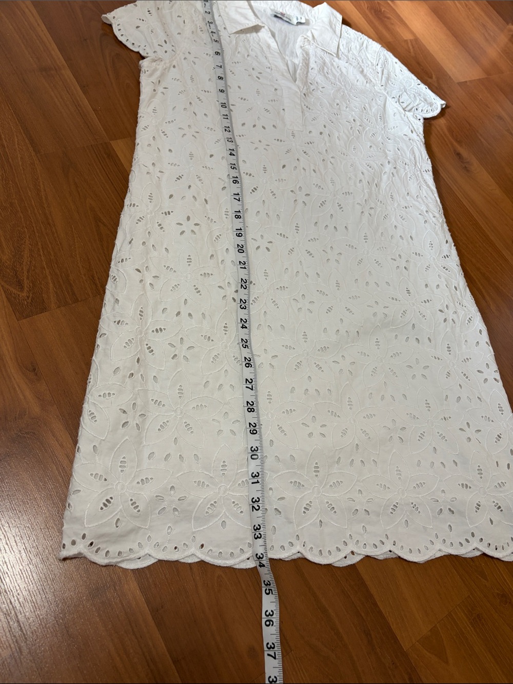 VINEYARD VINES MARGO WHITE EYELET CAP SLEEVE POLO DRESS WOMENS SZ 6 - Picture 5 of 8